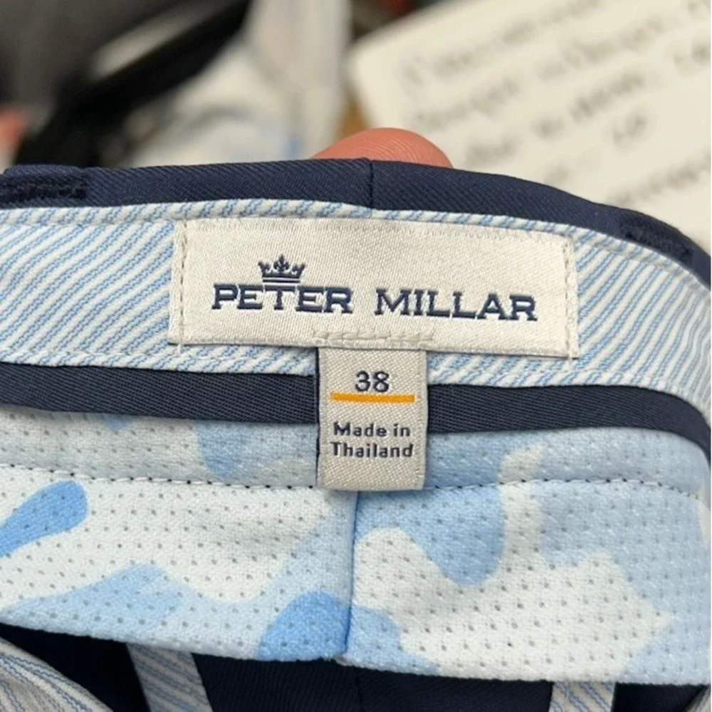 Peter Millar Mens Size 38 Blue Salem Performance Chino Golf Shorts (J10)